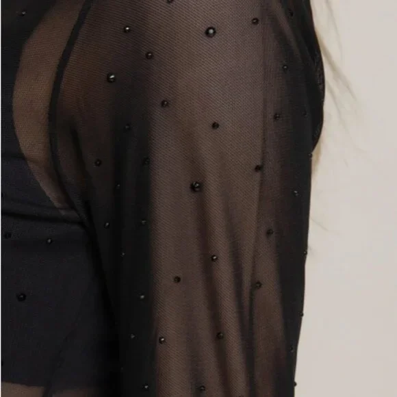 CLEAR OUT!!! Sheer Rhinestone Top - Picture 6 of 7